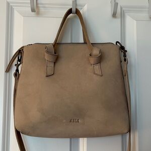 Able Beige Leather Satchel